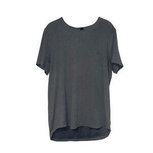 Lululemon Athleisure Textured T-Shirt Mens M Gray Sage Green Polyester Blend